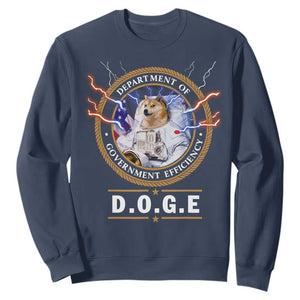 DOGE Department of Government Efficiency Sweatshirt Crypto Meme TS10 Navy Print Your Wear