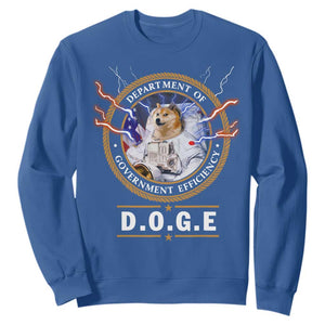 DOGE Department of Government Efficiency Sweatshirt Crypto Meme TS10 Royal Blue Print Your Wear