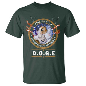 DOGE Department of Government Efficiency T Shirt Crypto Meme TS10 Dark Forest Green Print Your Wear
