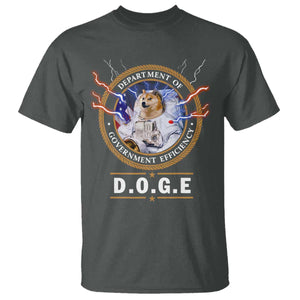 DOGE Department of Government Efficiency T Shirt Crypto Meme TS10 Dark Heather Print Your Wear