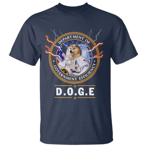 DOGE Department of Government Efficiency T Shirt Crypto Meme TS10 Navy Print Your Wear