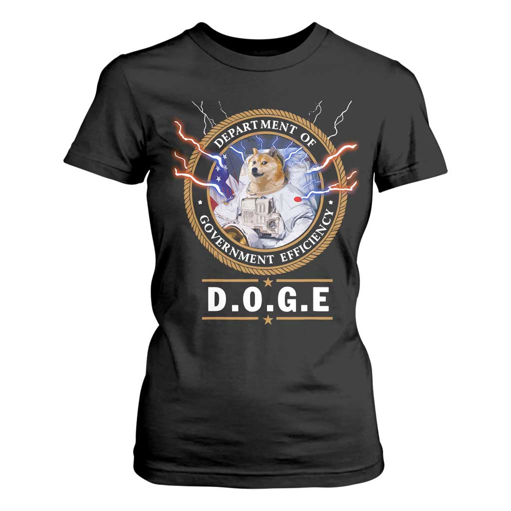 DOGE Department of Government Efficiency T Shirt For Women Crypto Meme TS10 Black Print Your Wear