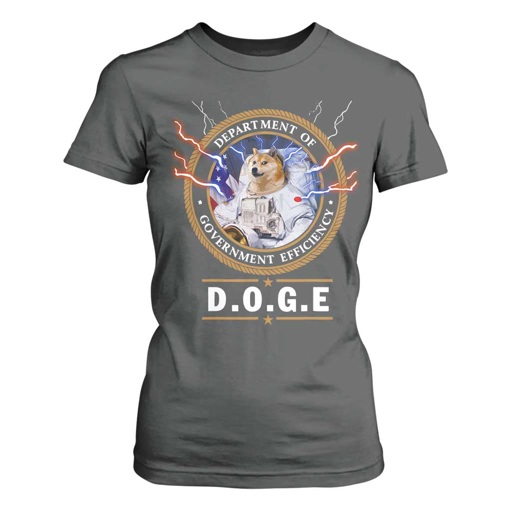 DOGE Department of Government Efficiency T Shirt For Women Crypto Meme TS10 Dark Heather Print Your Wear
