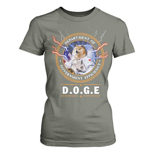 DOGE Department of Government Efficiency T Shirt For Women Crypto Meme TS10 Military Green Print Your Wear