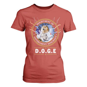 DOGE Department of Government Efficiency T Shirt For Women Crypto Meme TS10 Red Print Your Wear
