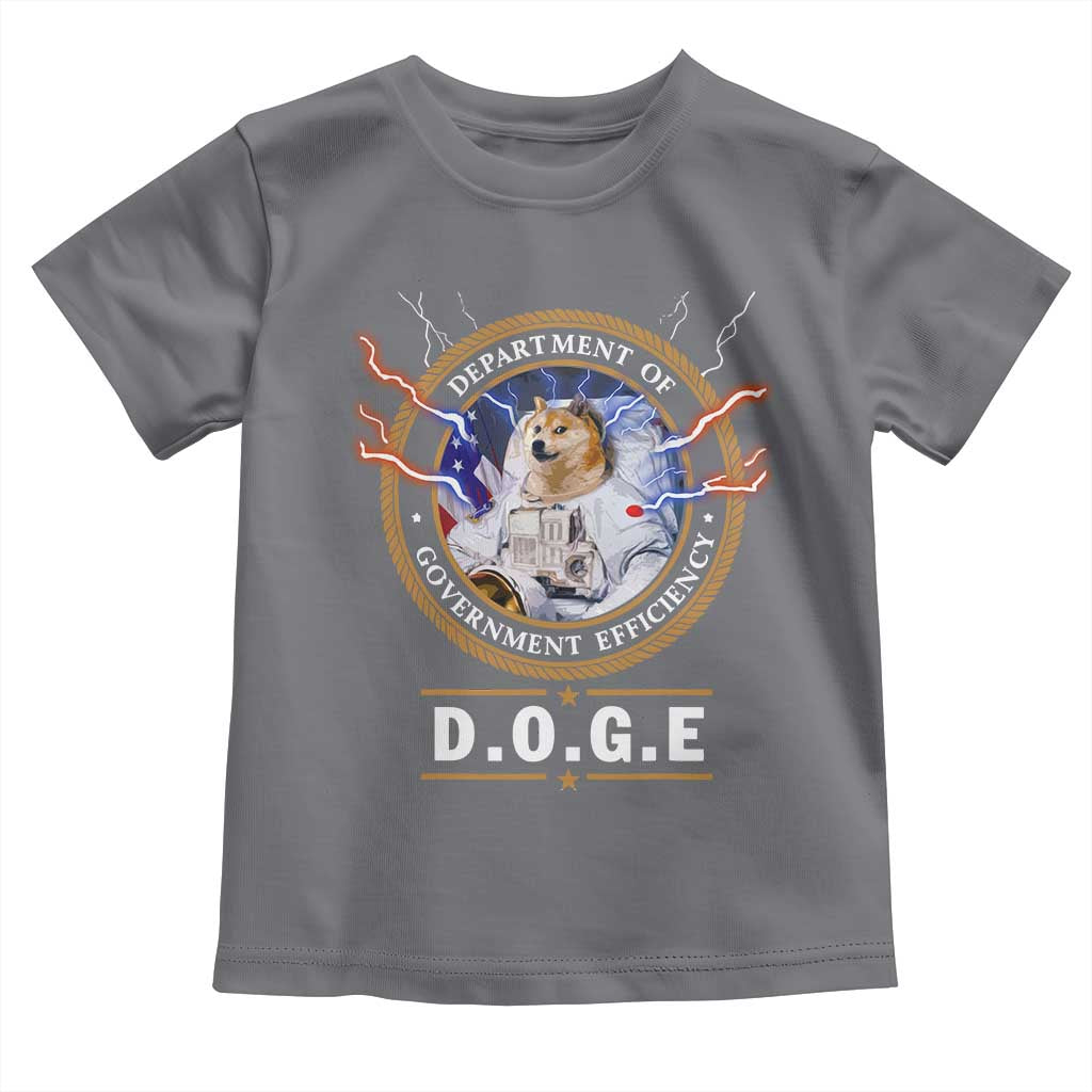DOGE Department of Government Efficiency Toddler T Shirt Crypto Meme TS10 Charcoal Print Your Wear