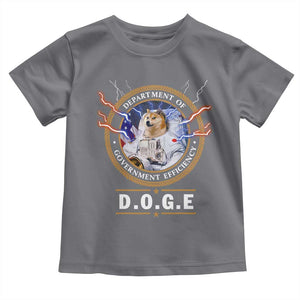 DOGE Department of Government Efficiency Toddler T Shirt Crypto Meme TS10 Charcoal Print Your Wear
