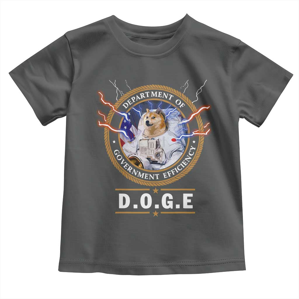 DOGE Department of Government Efficiency Toddler T Shirt Crypto Meme TS10 Dark Heather Print Your Wear