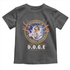 DOGE Department of Government Efficiency Toddler T Shirt Crypto Meme TS10 Dark Heather Print Your Wear