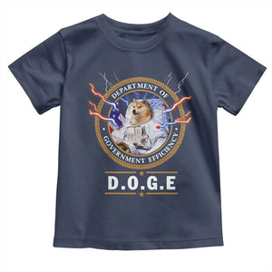 DOGE Department of Government Efficiency Toddler T Shirt Crypto Meme TS10 Navy Print Your Wear