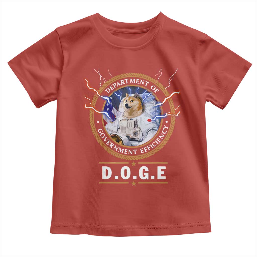 DOGE Department of Government Efficiency Toddler T Shirt Crypto Meme TS10 Red Print Your Wear