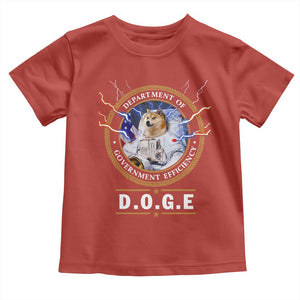DOGE Department of Government Efficiency Toddler T Shirt Crypto Meme TS10 Red Print Your Wear
