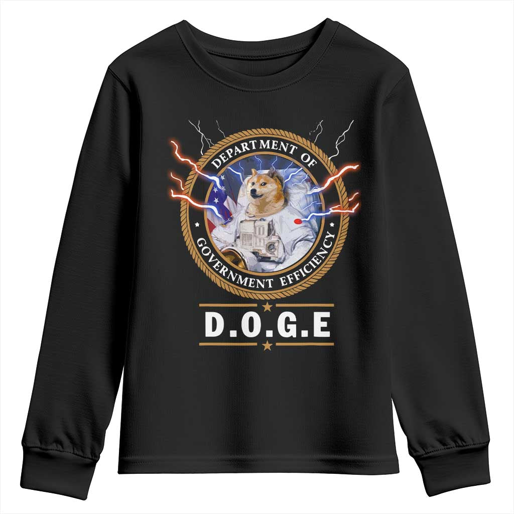 DOGE Department of Government Efficiency Youth Sweatshirt Crypto Meme TS10 Black Print Your Wear