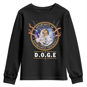 DOGE Department of Government Efficiency Youth Sweatshirt Crypto Meme TS10 Black Print Your Wear