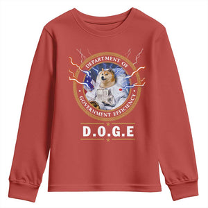 DOGE Department of Government Efficiency Youth Sweatshirt Crypto Meme TS10 Red Print Your Wear