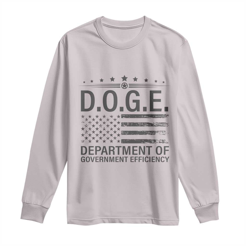 D.O.G.E. DOGE Department of Government Efficiency Long Sleeve Shirt TS10 Ice Gray Print Your Wear