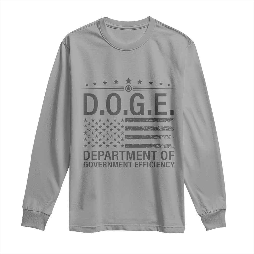 D.O.G.E. DOGE Department of Government Efficiency Long Sleeve Shirt TS10 Sport Gray Print Your Wear