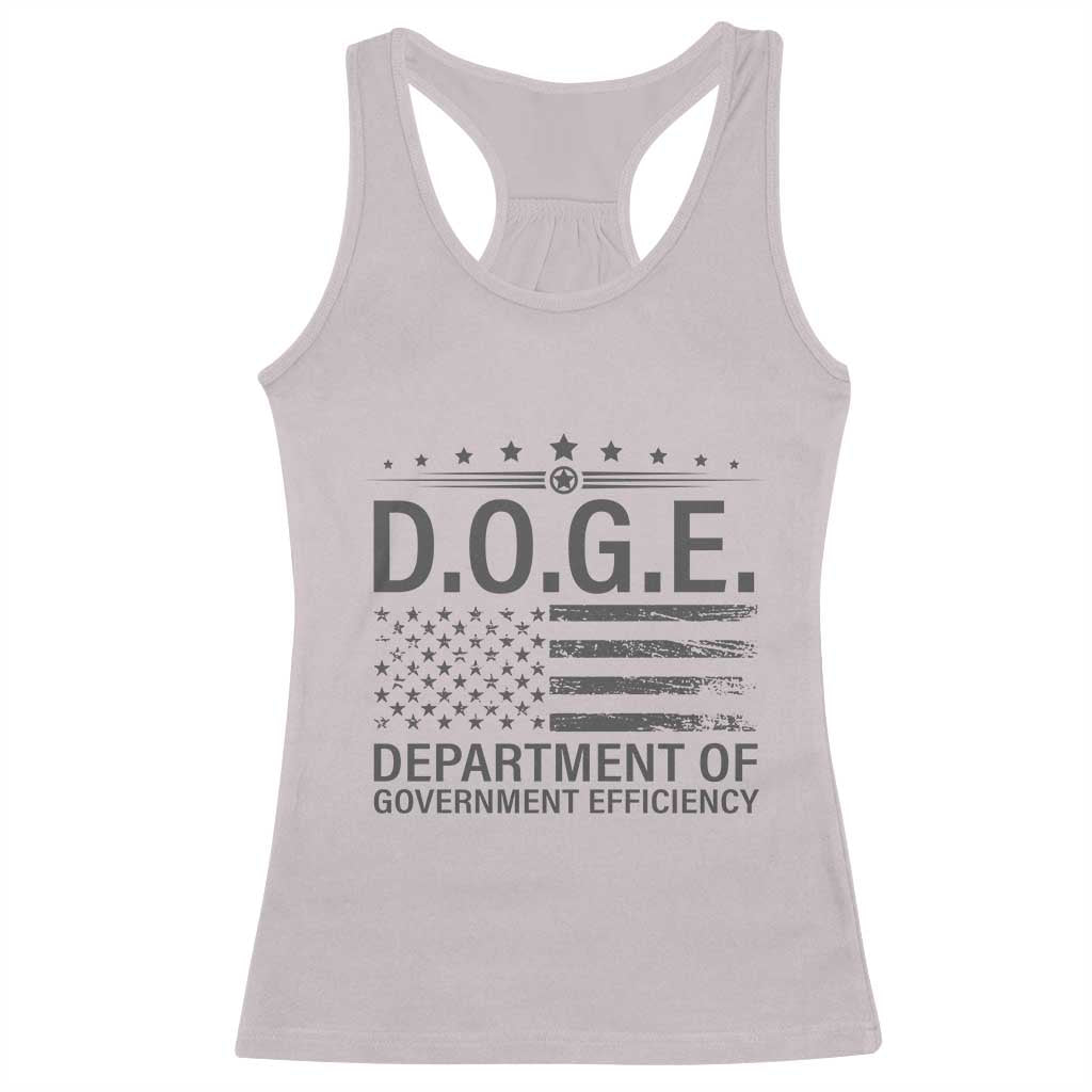 D.O.G.E. DOGE Department of Government Efficiency Racerback Tank Top TS10 Ice Gray Print Your Wear