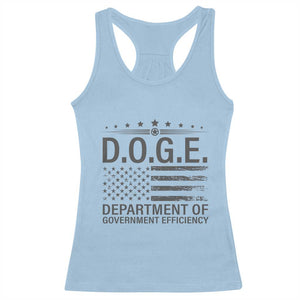 D.O.G.E. DOGE Department of Government Efficiency Racerback Tank Top TS10 Light Blue Print Your Wear