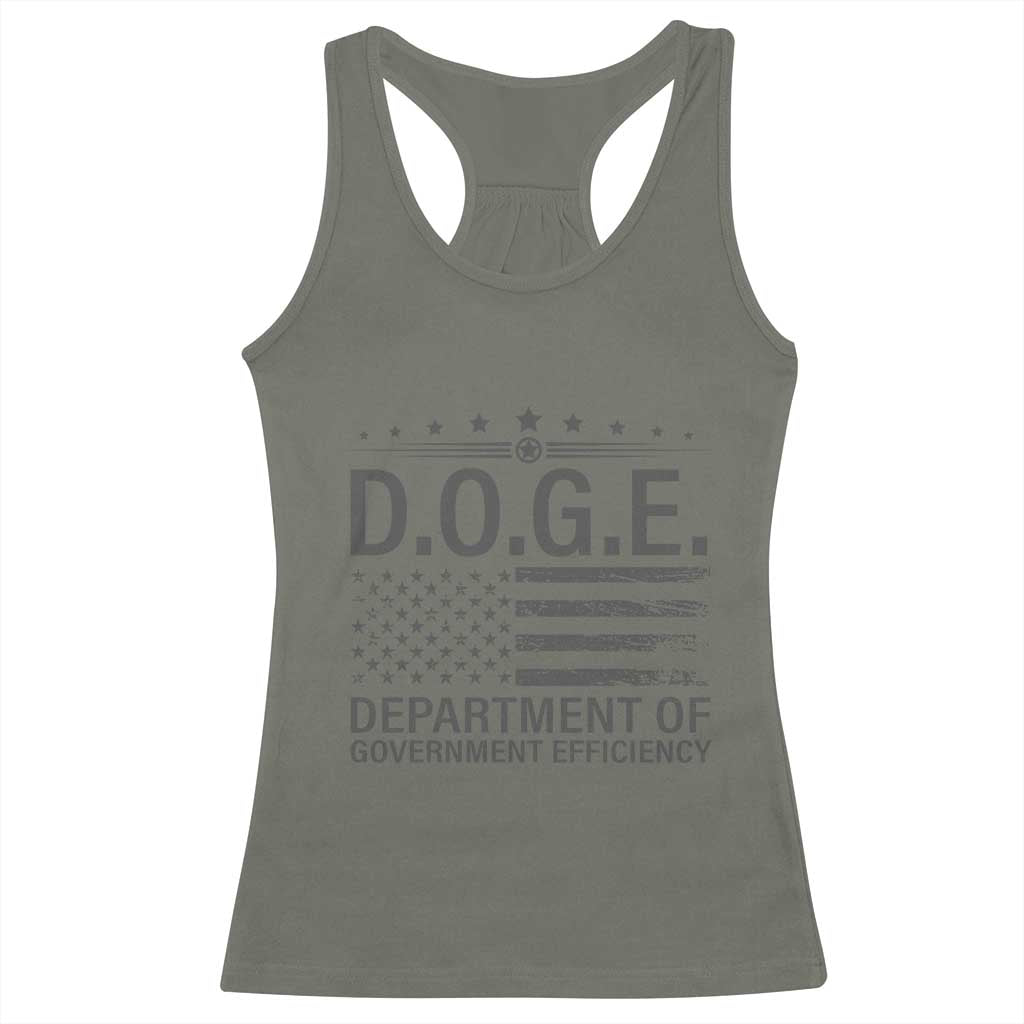 D.O.G.E. DOGE Department of Government Efficiency Racerback Tank Top TS10 Military Green Print Your Wear