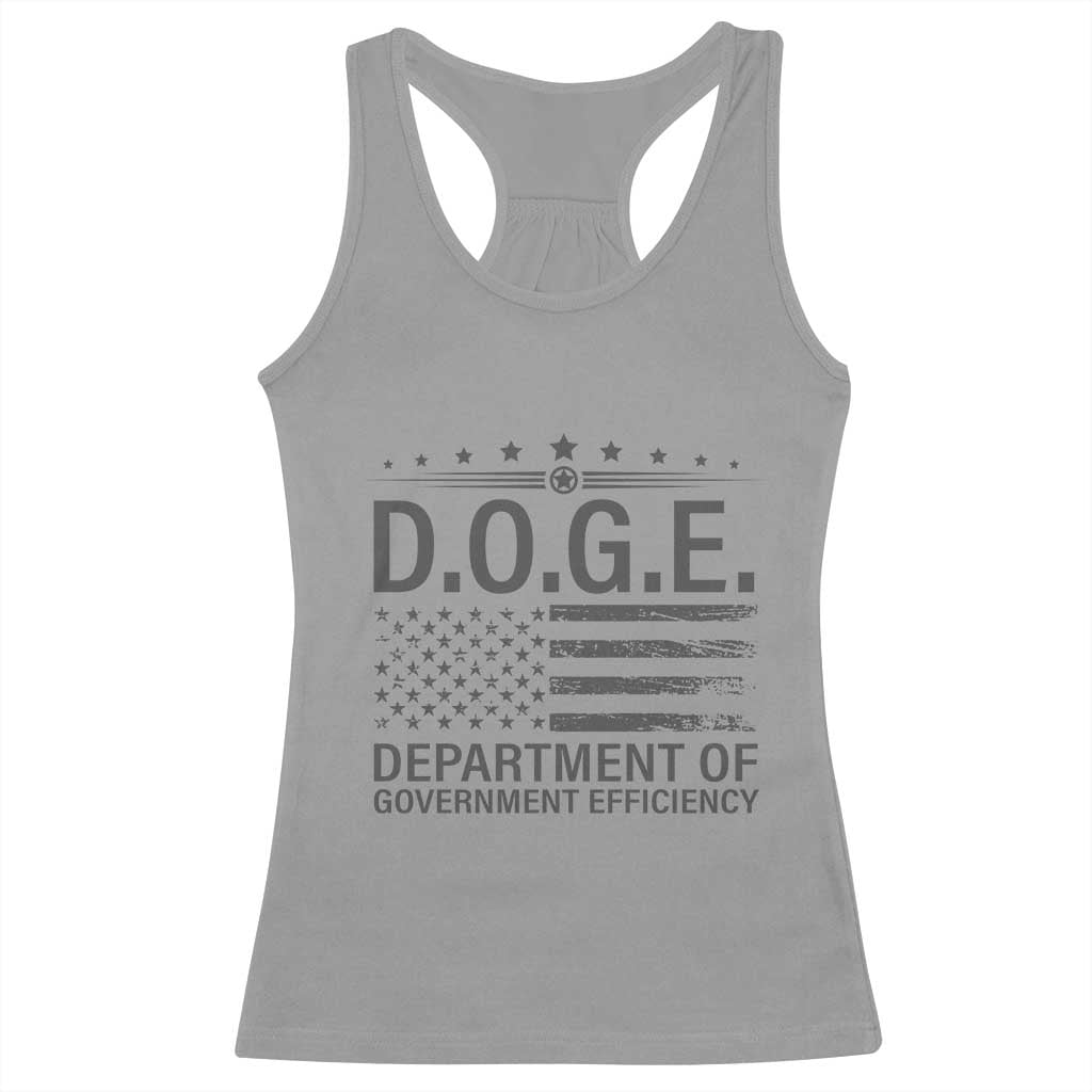 D.O.G.E. DOGE Department of Government Efficiency Racerback Tank Top TS10 Sport Gray Print Your Wear