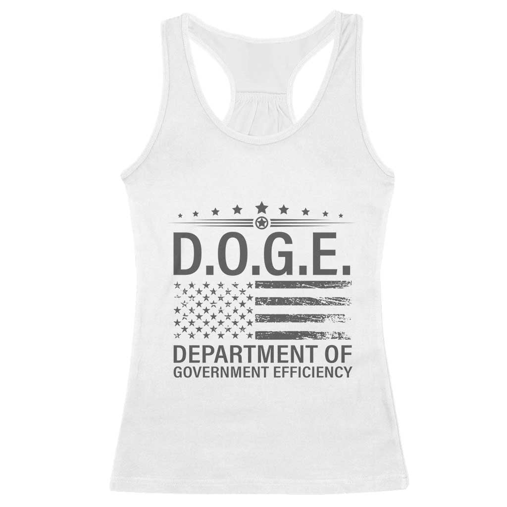 D.O.G.E. DOGE Department of Government Efficiency Racerback Tank Top TS10 White Print Your Wear