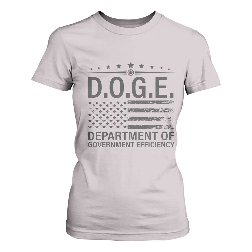 D.O.G.E. DOGE Department of Government Efficiency T Shirt For Women TS10 Ice Gray Print Your Wear