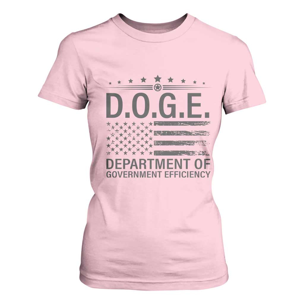 D.O.G.E. DOGE Department of Government Efficiency T Shirt For Women TS10 Light Pink Print Your Wear