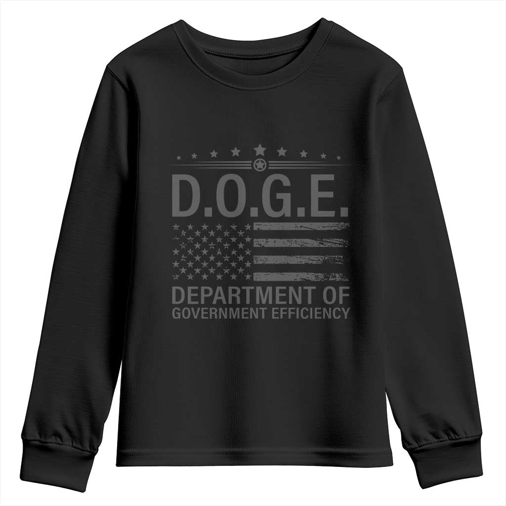 D.O.G.E. DOGE Department of Government Efficiency Youth Sweatshirt TS10 Black Print Your Wear
