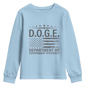 D.O.G.E. DOGE Department of Government Efficiency Youth Sweatshirt TS10 Light Blue Print Your Wear