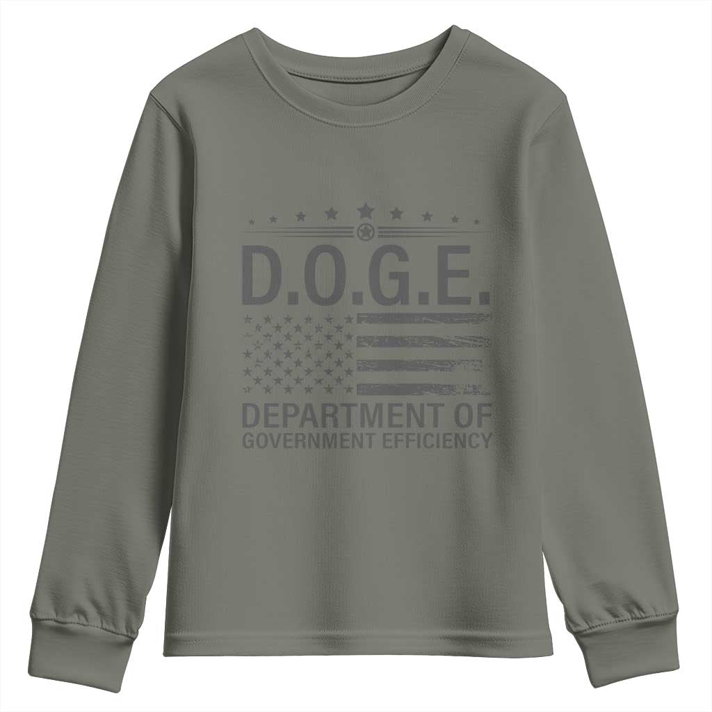 D.O.G.E. DOGE Department of Government Efficiency Youth Sweatshirt TS10 Military Green Print Your Wear