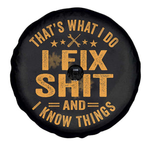 Funny Dad Grandpa Spare Tire Cover That's What I Do I Fix Shit And I Know Things TS10 Print Your Wear