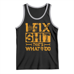 Funny Dad Grandpa Tank Top I Fix Shit Thats What I Do TS10 Black Athletic Heather Print Your Wear
