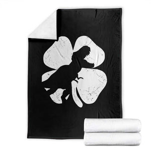 Dinosaur St Patricks Day Shamrock Throw Blanket Silhouette Boys Toddler Kids TS10 Black Print Your Wear