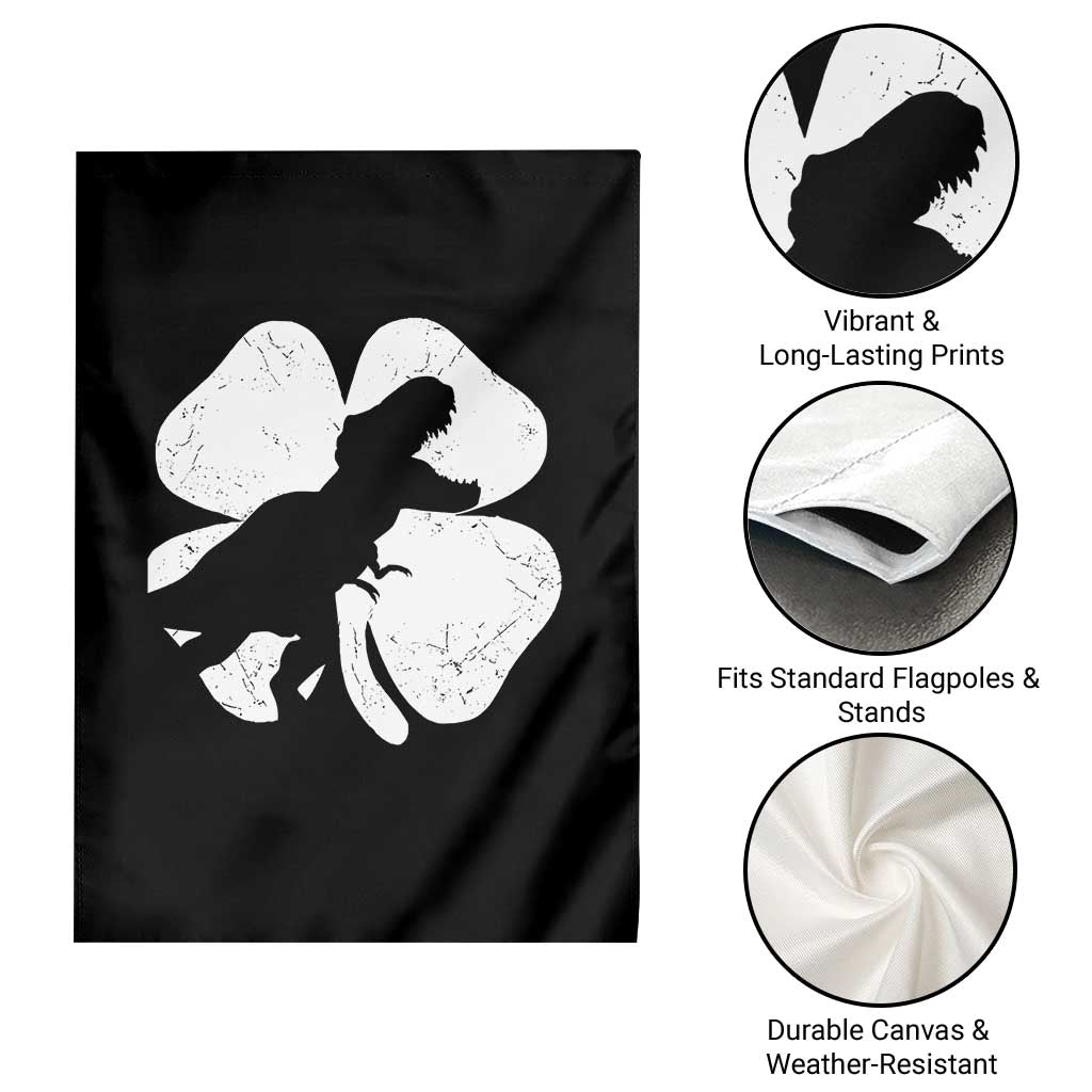 Dinosaur St Patricks Day Shamrock Garden Flag Silhouette Boys Toddler Kids TS10 Print Your Wear