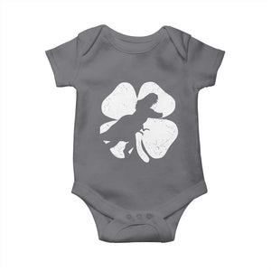 Dinosaur St Patricks Day Shamrock Baby Onesie Silhouette Boys Toddler Kids TS10 Charcoal Print Your Wear