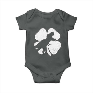 Dinosaur St Patricks Day Shamrock Baby Onesie Silhouette Boys Toddler Kids TS10 Dark Heather Print Your Wear