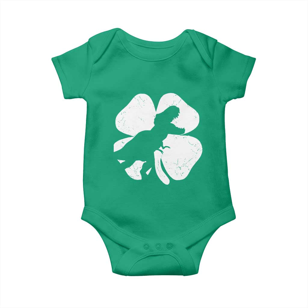 Dinosaur St Patricks Day Shamrock Baby Onesie Silhouette Boys Toddler Kids TS10 Irish Green Print Your Wear