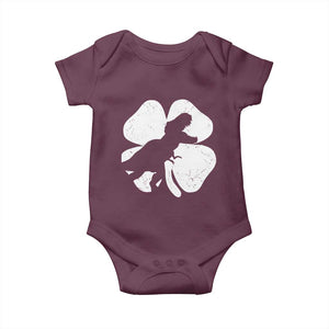 Dinosaur St Patricks Day Shamrock Baby Onesie Silhouette Boys Toddler Kids TS10 Maroon Print Your Wear