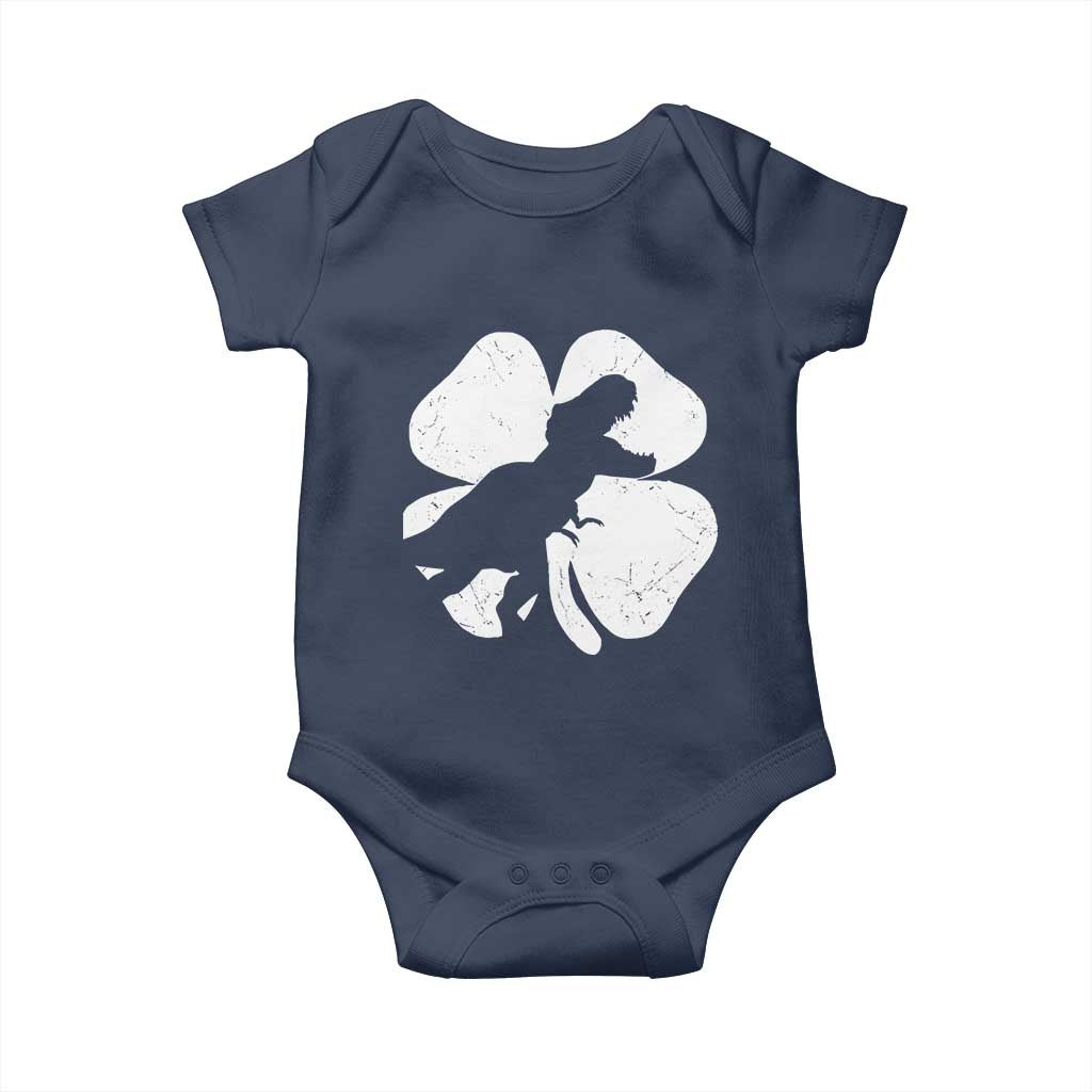 Dinosaur St Patricks Day Shamrock Baby Onesie Silhouette Boys Toddler Kids TS10 Navy Print Your Wear