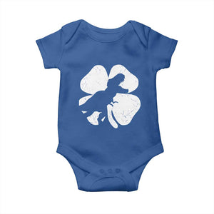 Dinosaur St Patricks Day Shamrock Baby Onesie Silhouette Boys Toddler Kids TS10 Royal Blue Print Your Wear