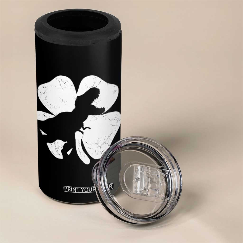Dinosaur St Patricks Day Shamrock 4 in 1 Can Cooler Tumbler Silhouette Boys Toddler Kids TS10 Print Your Wear