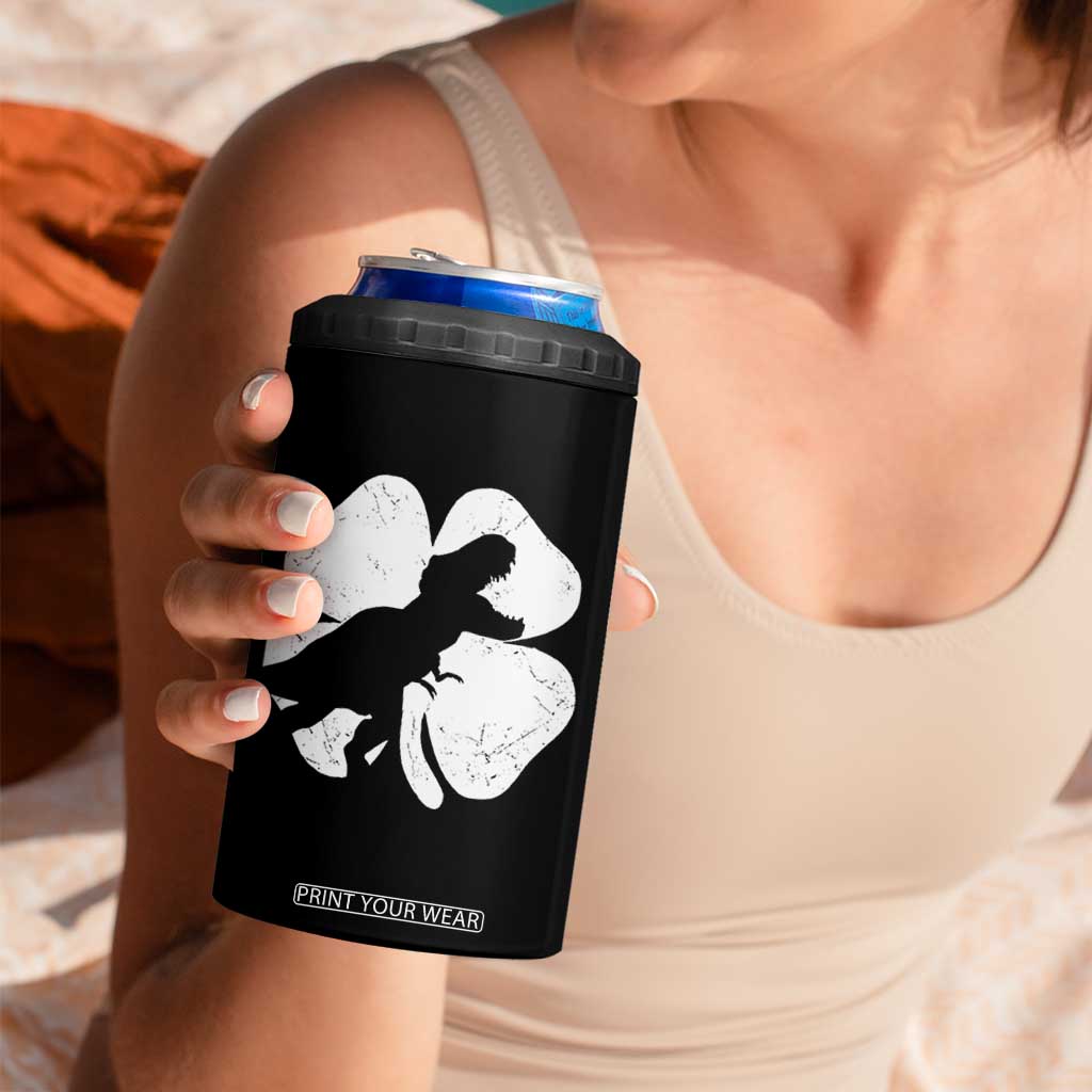 Dinosaur St Patricks Day Shamrock 4 in 1 Can Cooler Tumbler Silhouette Boys Toddler Kids TS10 Print Your Wear