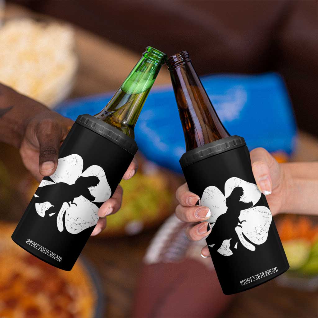Dinosaur St Patricks Day Shamrock 4 in 1 Can Cooler Tumbler Silhouette Boys Toddler Kids TS10 Print Your Wear