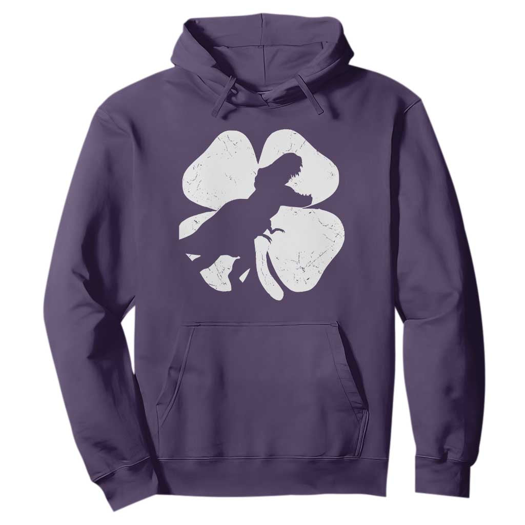 Dinosaur St Patricks Day Shamrock Hoodie Silhouette Boys Toddler Kids TS10 Purple Print Your Wear