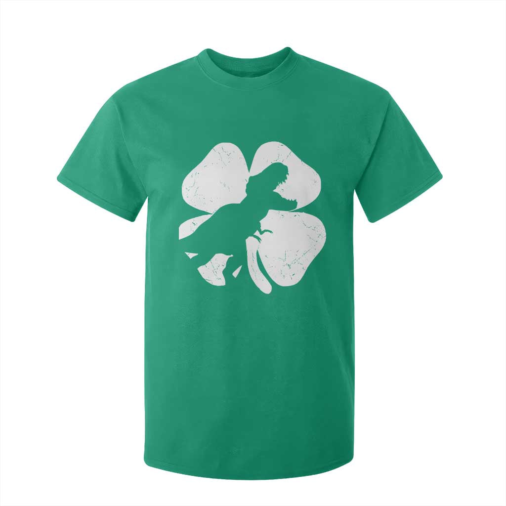 Dinosaur St Patricks Day Shamrock T Shirt For Kid Silhouette Boys Toddler Kids TS10 Irish Green Print Your Wear
