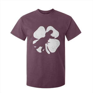 Dinosaur St Patricks Day Shamrock T Shirt For Kid Silhouette Boys Toddler Kids TS10 Maroon Print Your Wear