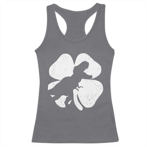 Dinosaur St Patricks Day Shamrock Racerback Tank Top Silhouette Boys Toddler Kids TS10 Charcoal Print Your Wear