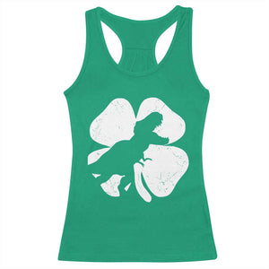 Dinosaur St Patricks Day Shamrock Racerback Tank Top Silhouette Boys Toddler Kids TS10 Irish Green Print Your Wear