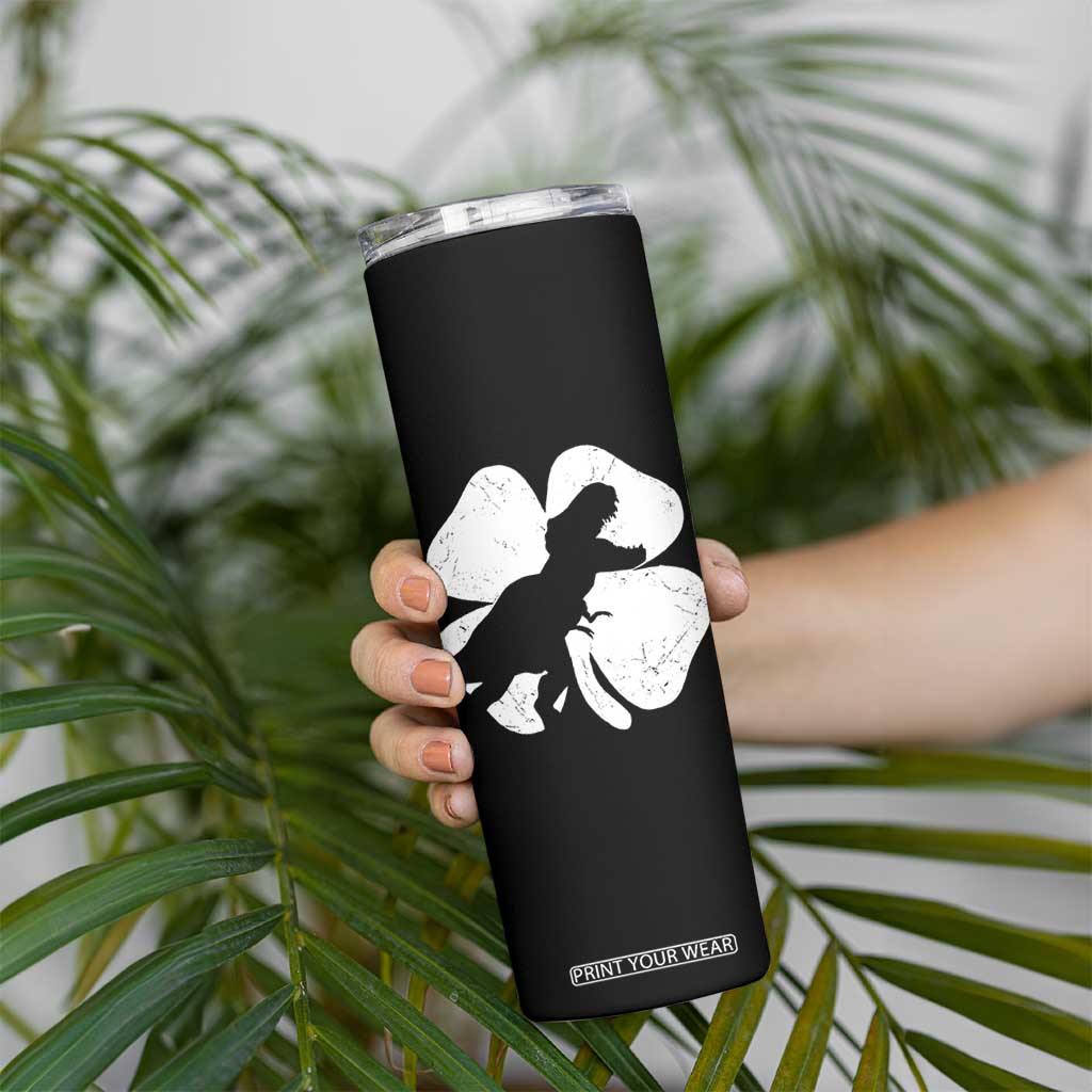 Dinosaur St Patricks Day Shamrock Skinny Tumbler Silhouette Boys Toddler Kids TS10 Print Your Wear